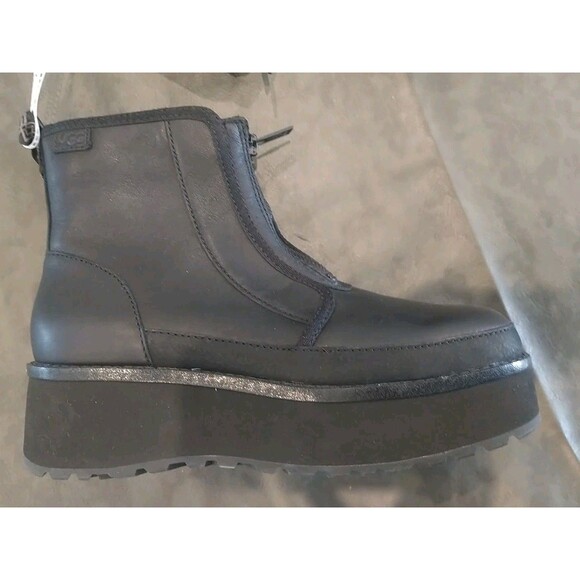 Ugg Platform Leather Boots Sz 9 Black Y2K Comfy - Picture 9 of 15